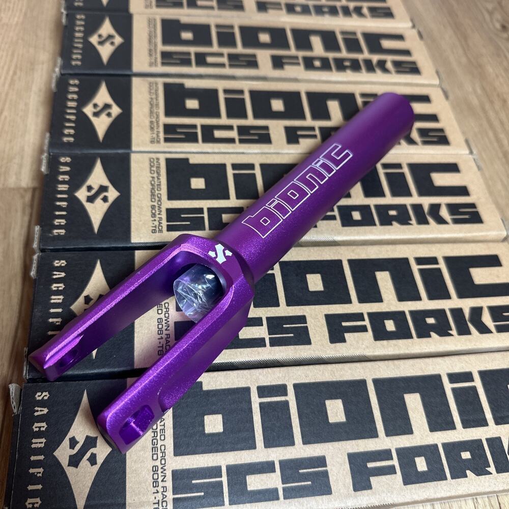 NEW Sacrifice Bionic SCS Scooter Fork - Polished Purple - Brand New In Box